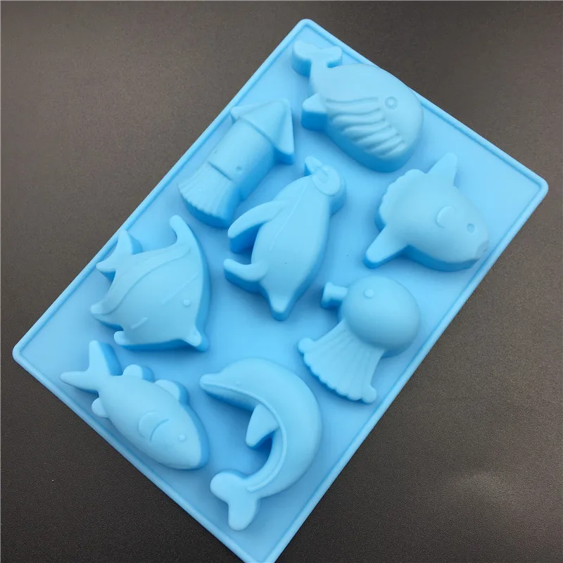 8 Sea World Dolphin Silicone Cake Mold Chocolate Mousse Mould Silicone Soap Jelly Mold