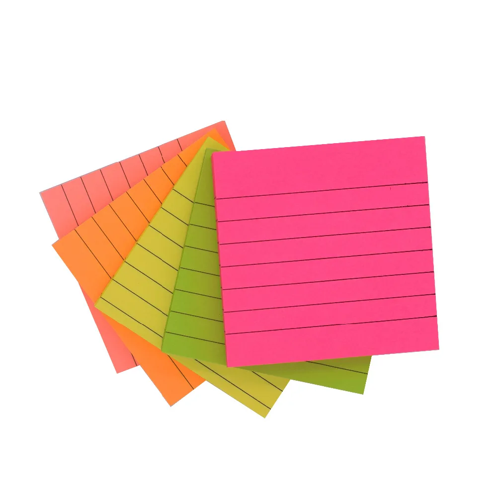 XRHYY 1 Piece Pad Sticky Notes , Memo Self-Stick Notes,Lined ,3X3 Inches 80 Sheets/Pad (5 Colors Choose)