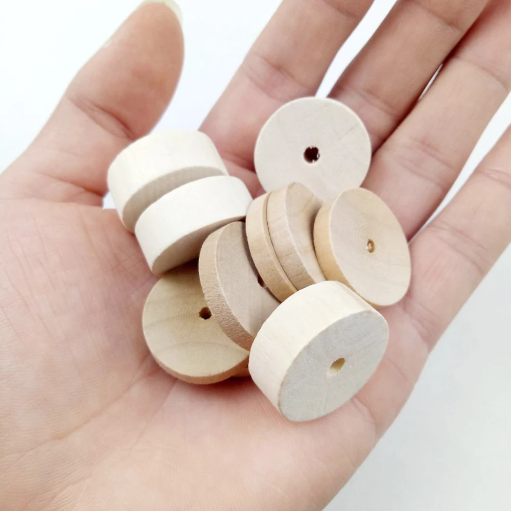 JHNBY 24mm DIY Round Spacer Wood Beads Eco-Friendly Natural Color Wooden Beads for Jewelry necklace bracelet Making Findings toy