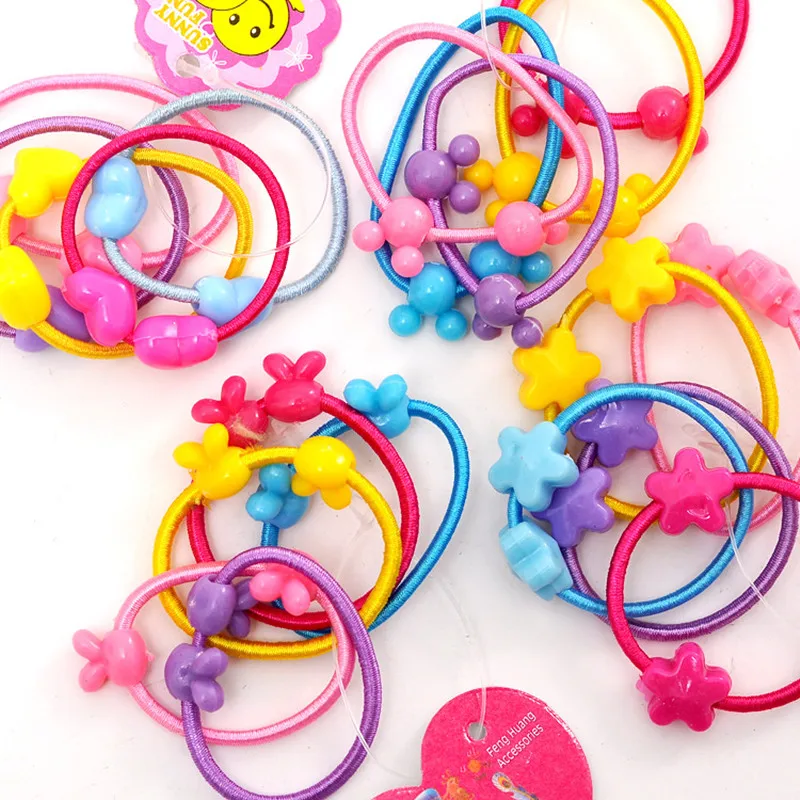 50PCS/Lot 3.0CM Lovely Stars Children Hair Ties Cute Rubber Bands Ponytail Elastic Hair Band Hair Rope Cartoon Hair Accessories