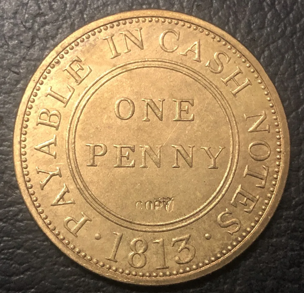 1813 United Kingdom One Penny Token Copy Coin