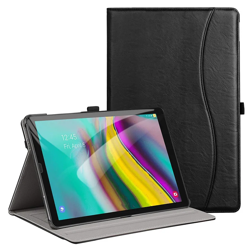 

Stand Case for Samsung Galaxy Tab S5E Tablet (Model SM-T720/T725) - PU Leather Bookcover with Hand Strap & Auto Sleep/Wake