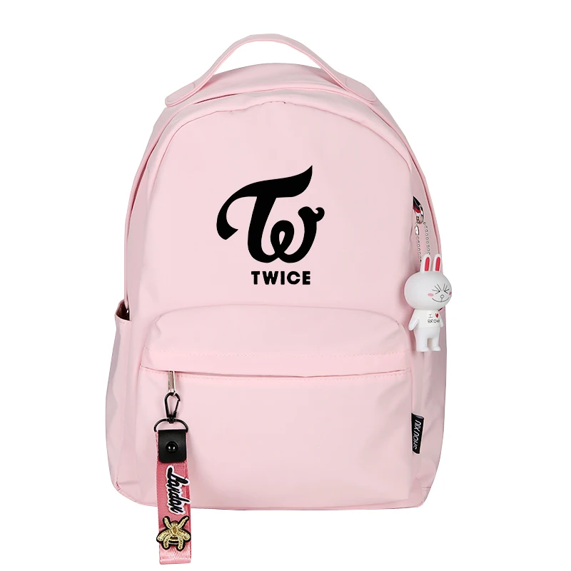 Korean Group TWICE Girl Pink Backpack Candy Color Women Daypack Nylon School Bags for Teenage Girls Mochila Feminina Rugzak