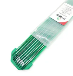 Haste do eletrodo de tungstênio puro wp 1/16x6 1.6mm x 150mm, haste verde tig para soldagem de alumínio ac, com 10 peças