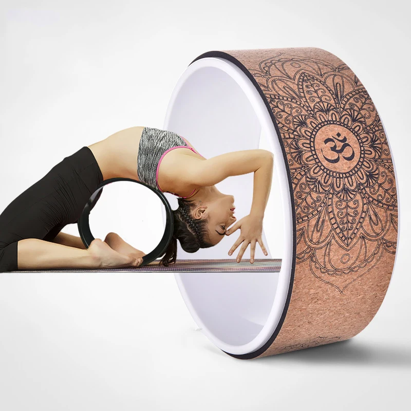 

Cork Yoga Circle Round Exercise Wheel Sports Bodybuilding Sliming Tools Pilates Fitness Trainning Wheel Auxiliary Wheel Massage