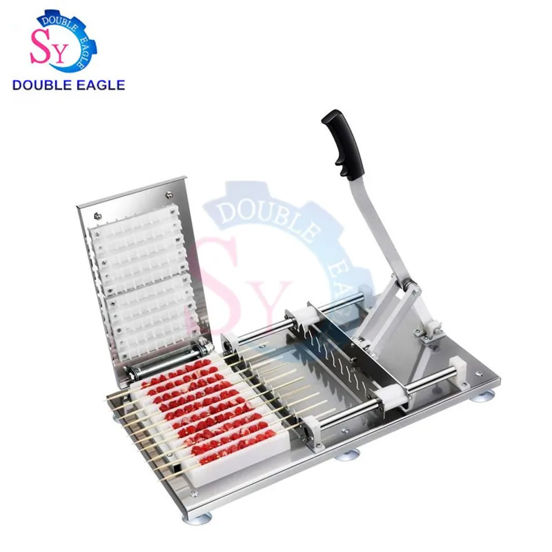 Wholesale price cheap manual beef meat wear string machine stainless steel hand mutton shashlik skewer machine for restaurant