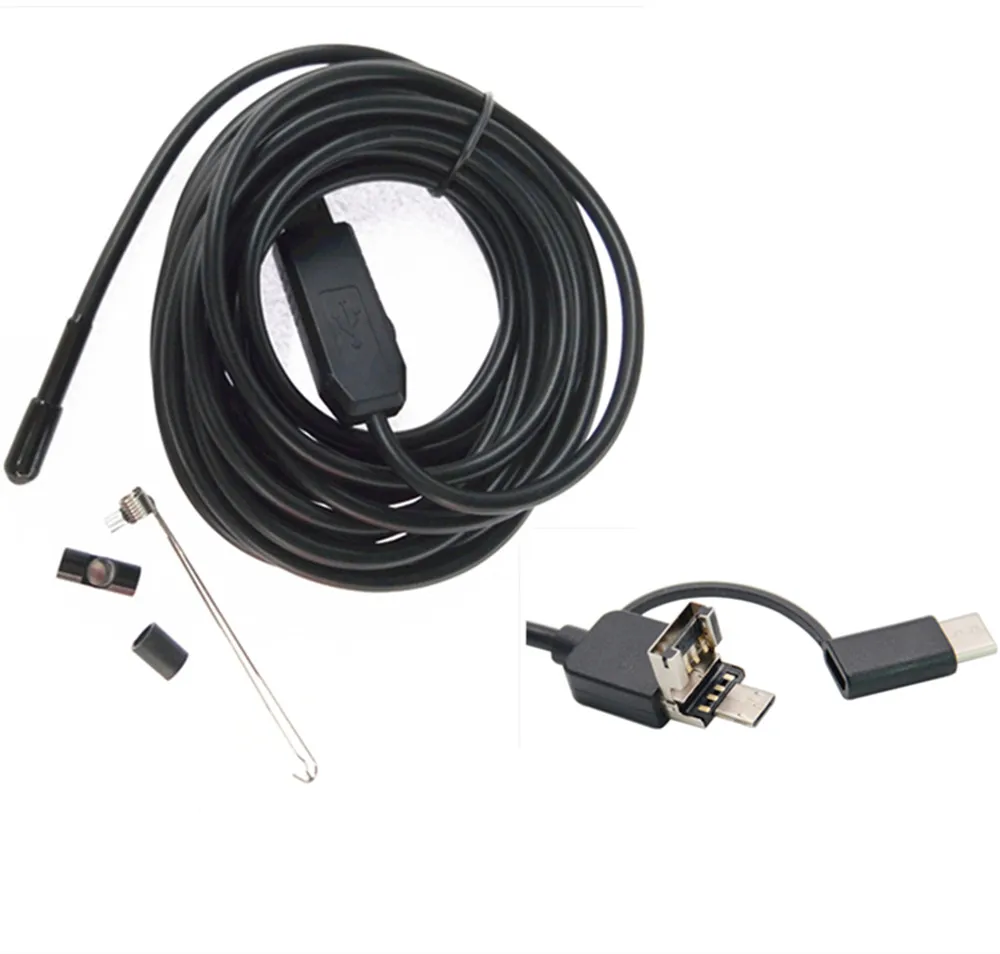 

3in1 5.5mm for Android OTG Mobile Micro-USB Type-C USB Endoscope Camera 2M