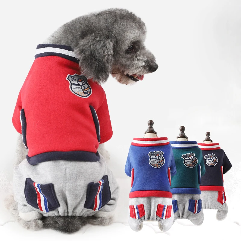 Winter Warm Pug Jacket Puppy Coat For Small Dogs 4 Legs Dog Baseball Clothing Pet Dog Clothes Chihuahua French Bulldog Outfit