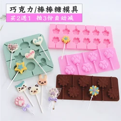 Silicone Number Lollipop Cake Mold Round Heart Star Ice Candy Chocolate Moulds Baking Tool  Shaped Molds  Silicona Para Fondant