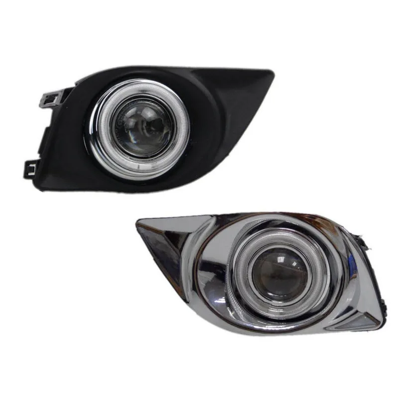 For Nissan Versa Sunny N17 3-in-1 Led Angel Eyes DRL Yellow Signal Light H11 Halogen / Xenon E13 Fog Lights Projector Lens