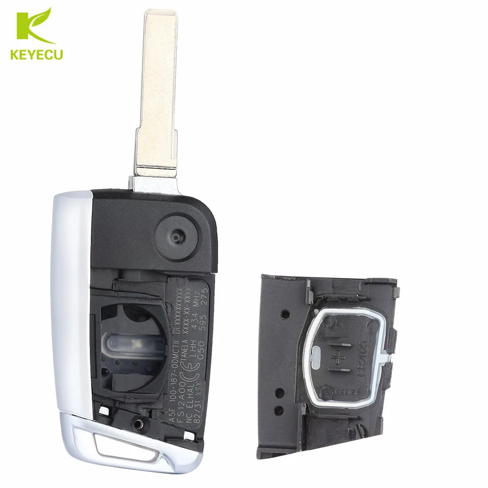 KEYECU Replacement 3 Buttons Modified Folding Flip Remote Car Key Cover Case Shell For V*W Golf 7 G*TI MK7 Skoda Octavia A7 Seat