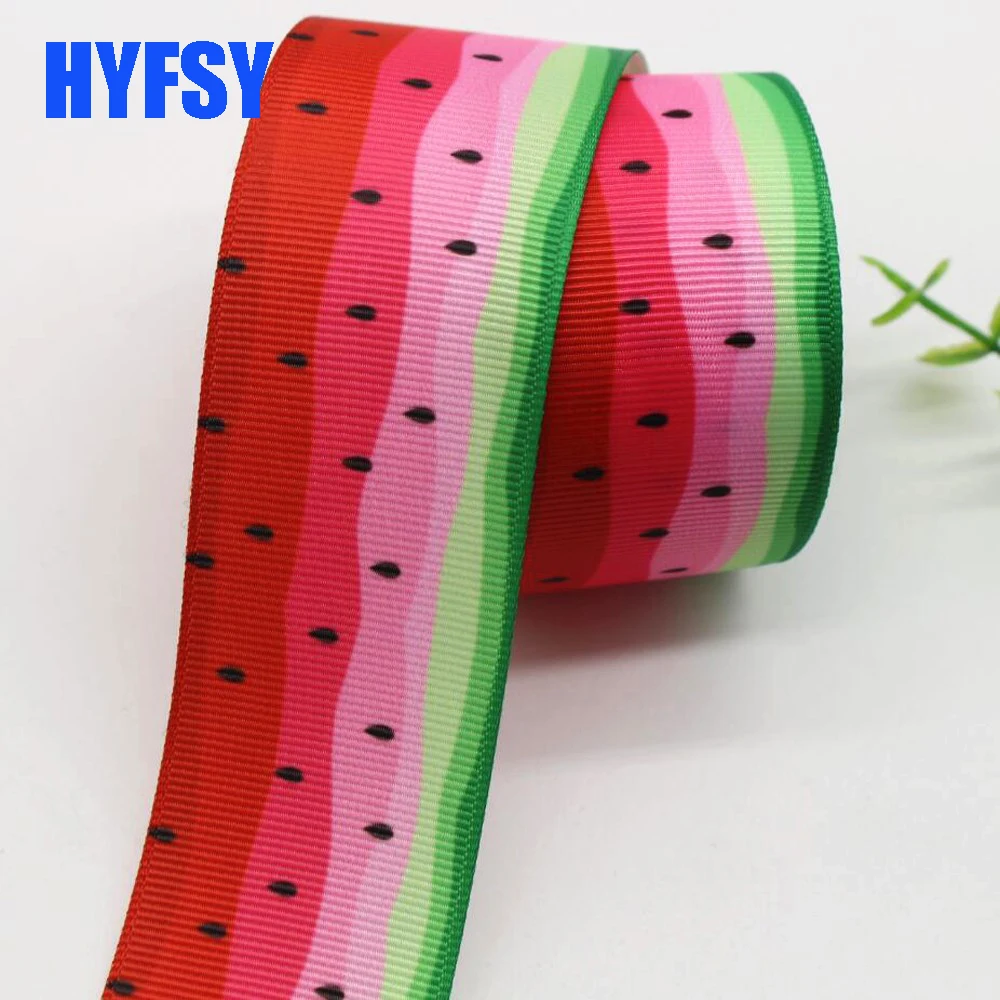 10 Yards 25MM 38MM Watermelon Ribbon DIY Handmade Materials Gift Wrapping Headwear Grosgrain Ribbons Rrinting