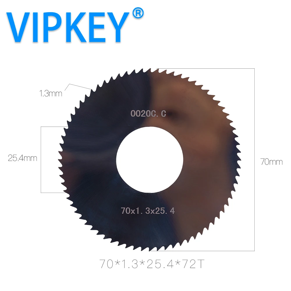 0020C.C 70*1.3*25.4mm*72T Carbide tungsten flat teeth key cutter  circular  saw blade used for 100D 100E1 100F1 key  machine