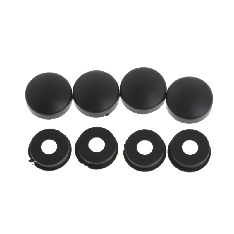 New 8 Pcs ABS Chrome License Plate Frame Screw Nut Caps+Bolt Cover Set For Car Truck