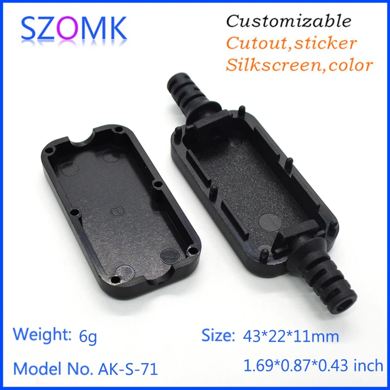 Hot selling abs Plastic enclosure electronics box (2Pcs) 43*22*11mm szomk diy plastic housing instrument enclosure plastic case