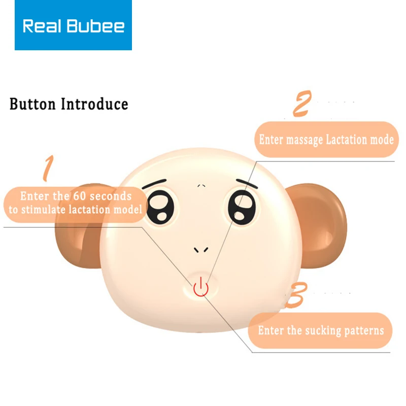 New Breast feeding cute animal electric breast pump DIY 9 kinds of expressions Powerful suction USB electric breast pumps