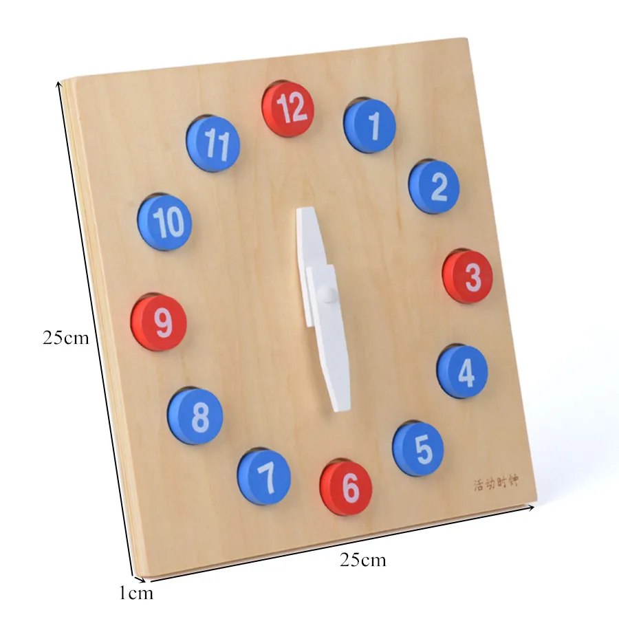 Horloge Montessori en bois avec mains mobiles pour bébé, jouet classique, éducation de l'enfance, formation préscolaire, jouets pour enfants