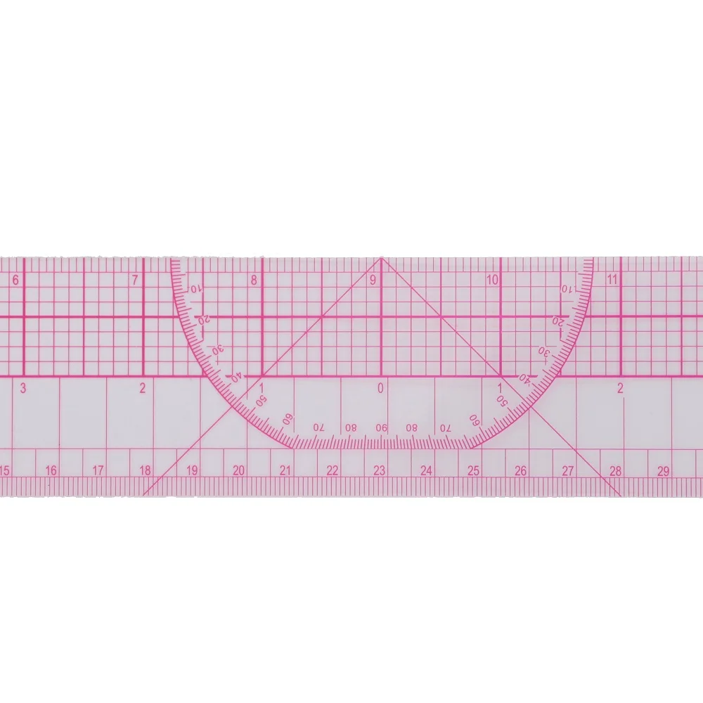 45cm(18inch) Pattern Grading Garment Ruler with Protractor Inch / Metric Plastic Rulers #B-95
