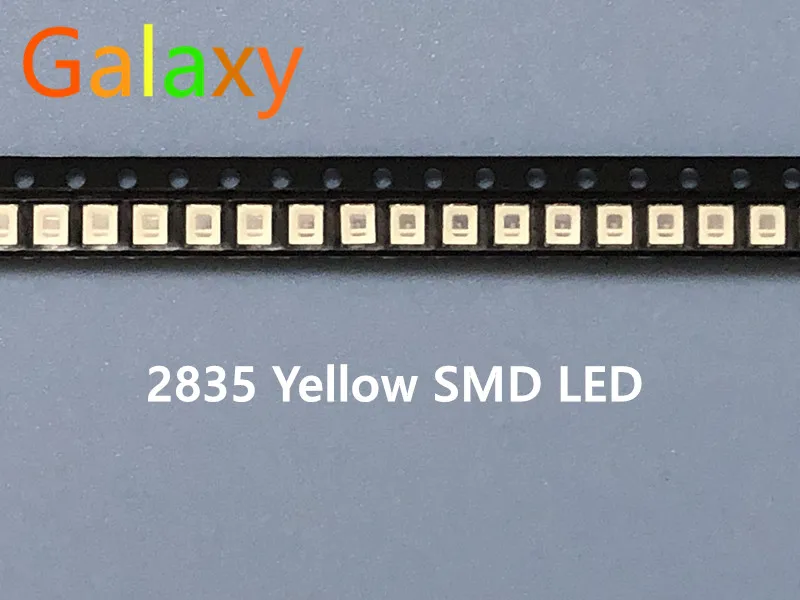 100PCS/lot SMD LED 2835 Yellow 0.2W 2.0-2.6V 580-590NM PLCC-2 SMD/SMT 2V 3.5*2.8*0.8MM 60Ma 3528 2835 led