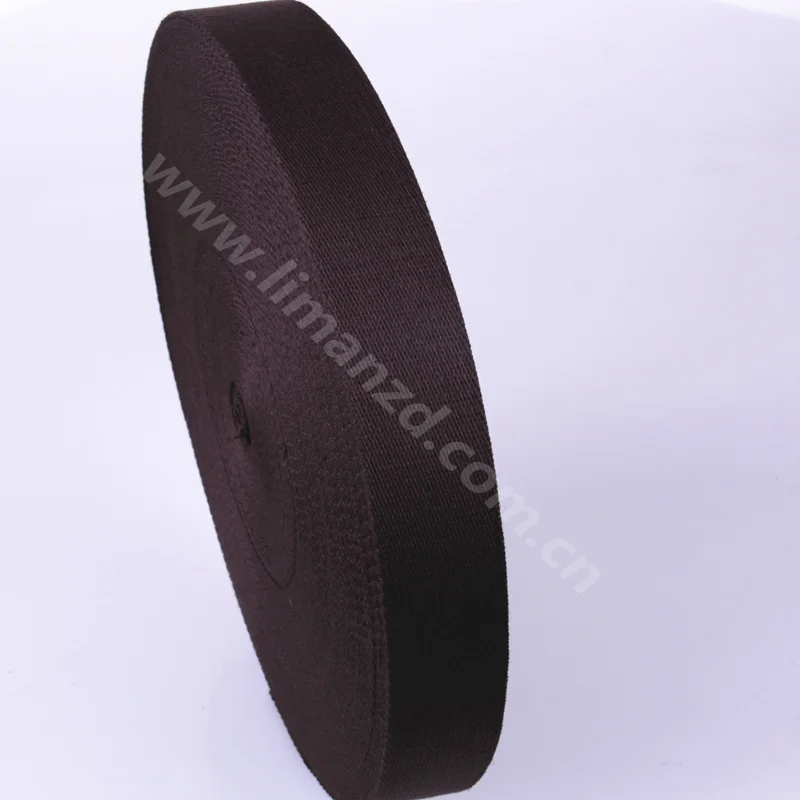 

38mm Coffee Color Twill Cotton Tape Webbing For Sale