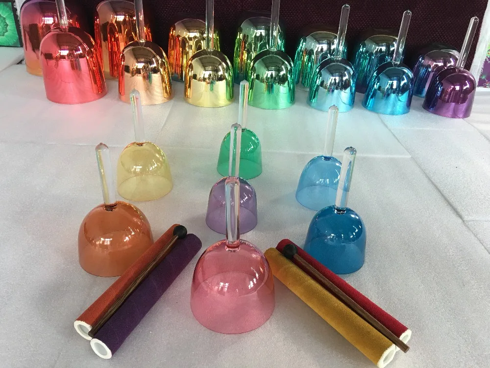 

light color chakras set crystal singing bowls 4th octave 7pcs perfect C D E F G A B note in 440HZ or 432HZ