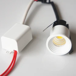 Luz descendente Led Cob regulable, lámpara de punto de 30mm, 3W, 5W, tamaño de corte, 110v, 220v, cuerpo redondo blanco, incluye controlador Led