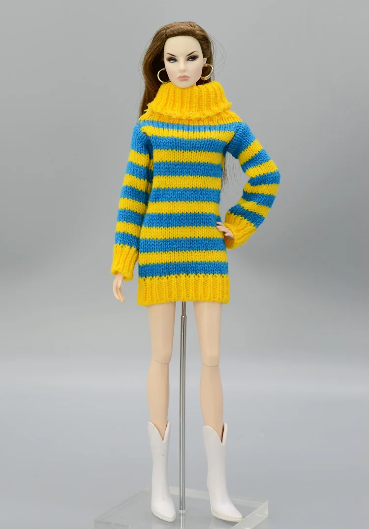 For Outfit Pullip Doll Accessories Princess Casual Suit Top Coat For 30 Cm Doll Clothes Sweater White Black Yellow 1/6