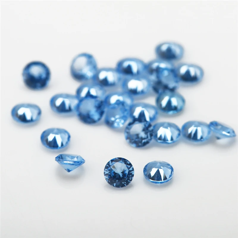 Größe 1,0 mm~3,0 mm Runder Brillantschliff Schwarz 106 # 109 # 112 # 113 # 114 # 120 # Blaue Lose Steine Synthetische Spinell-Edelsteine für Schmuck – Detail 3