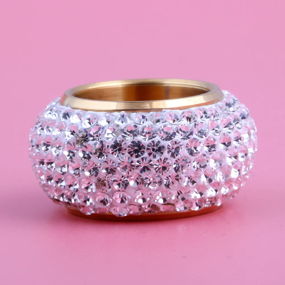 Simple Design Wholesale shining full rhinestone finger ring for woman luxurious Jewelry ring