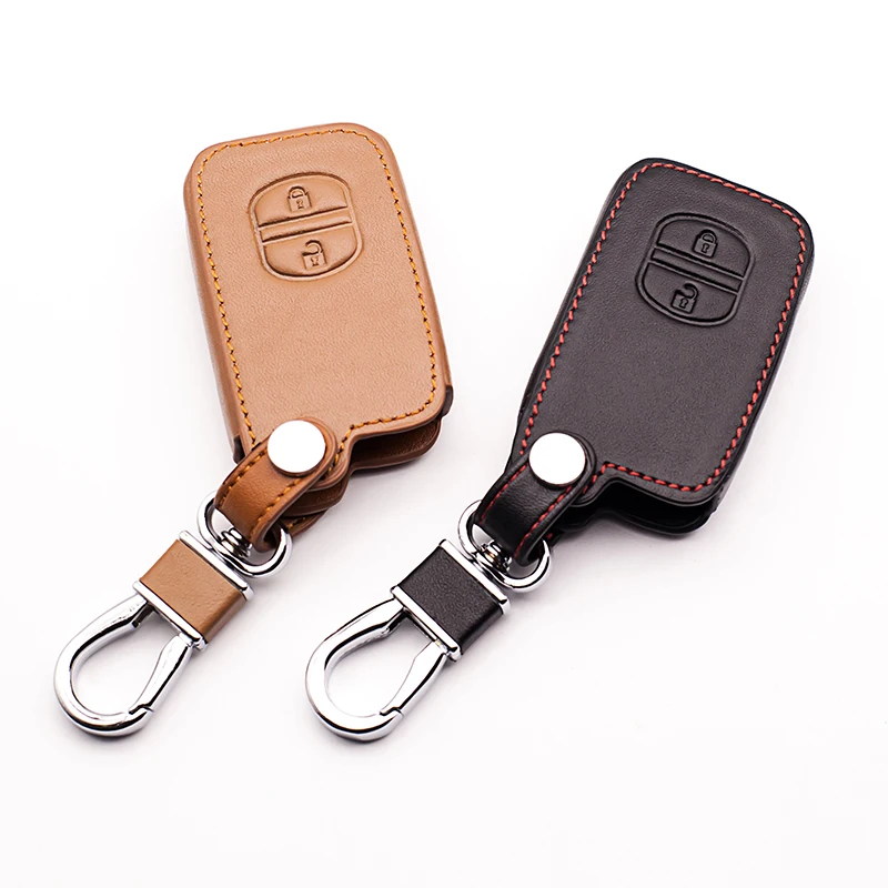 Fob Key Leather Car Key Holder Case Cover for TOYOTA Camry Highlander Crown Prado Land Cruiser Hilux Prius car key cover shell