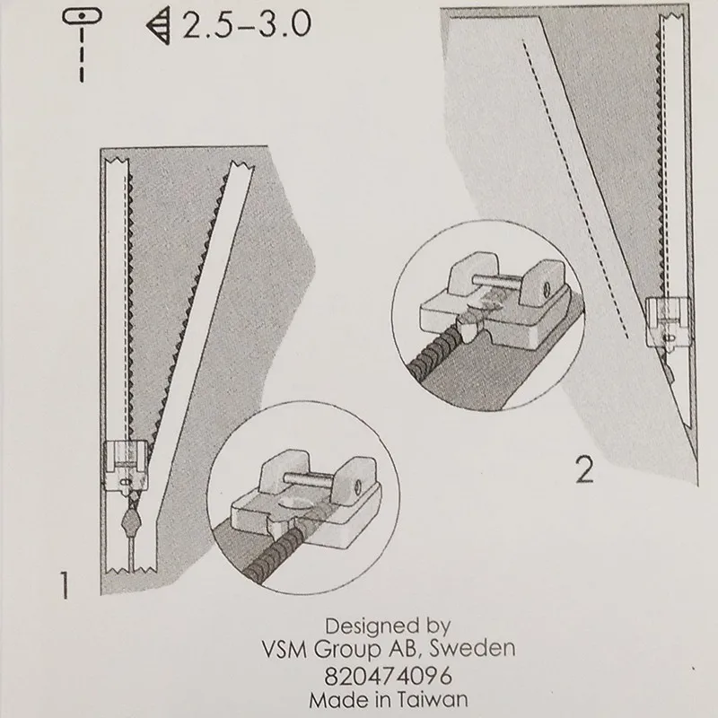 Sewing Accessories Pfaff Presser Foot 93-042980-91 / 820474-096 / Invisible Zipper Foot Plastic 5BB5357