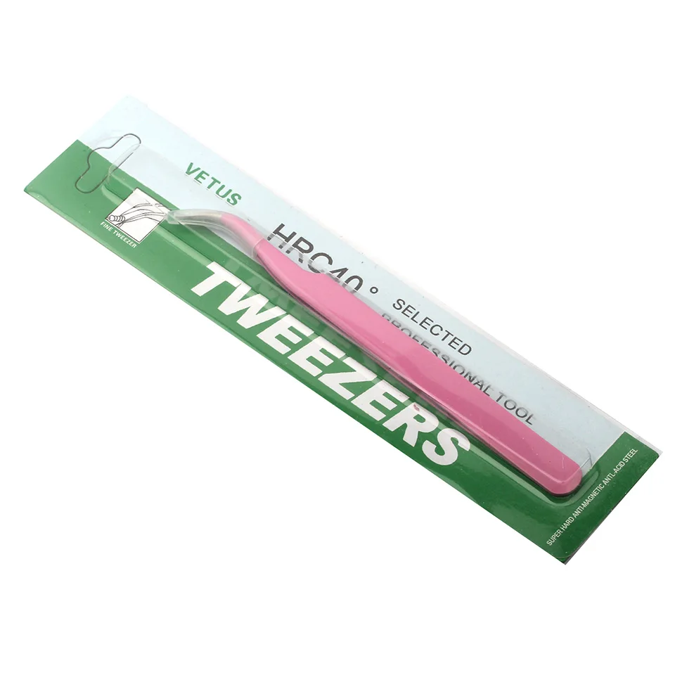 Pinzette per ciglia Pinzette per estensione ciglia curve rosa in acciaio inossidabile Pinzette per ciglia volume di alta qualità Strumenti per il trucco