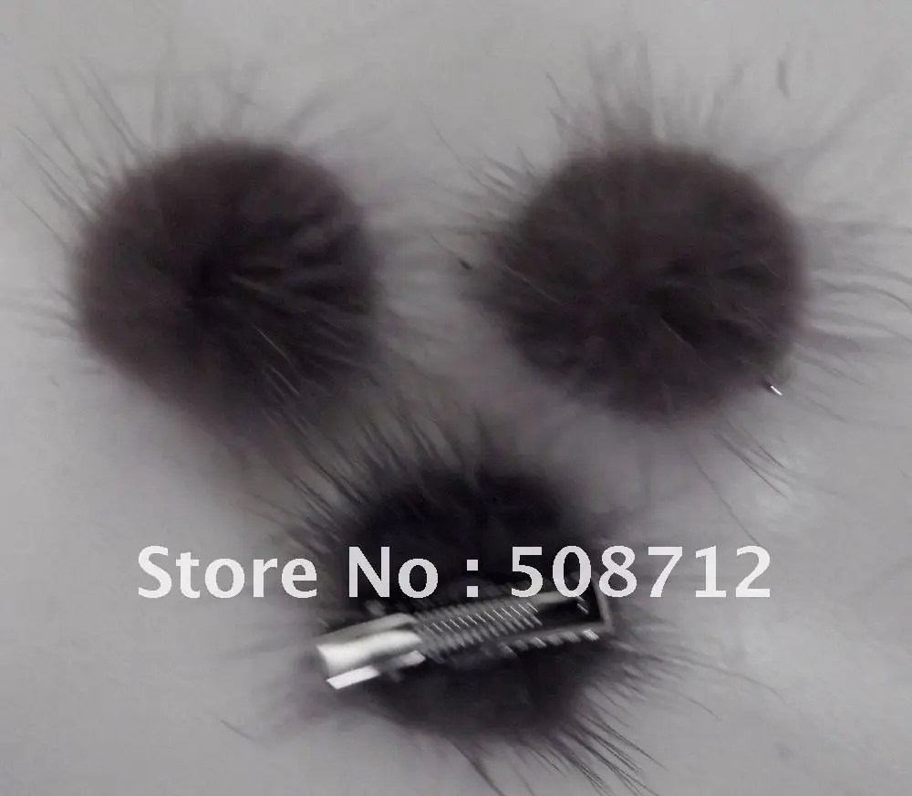 

Free shipping!!!! dark grey color 30mm mink ball jewelry hair alligator clip