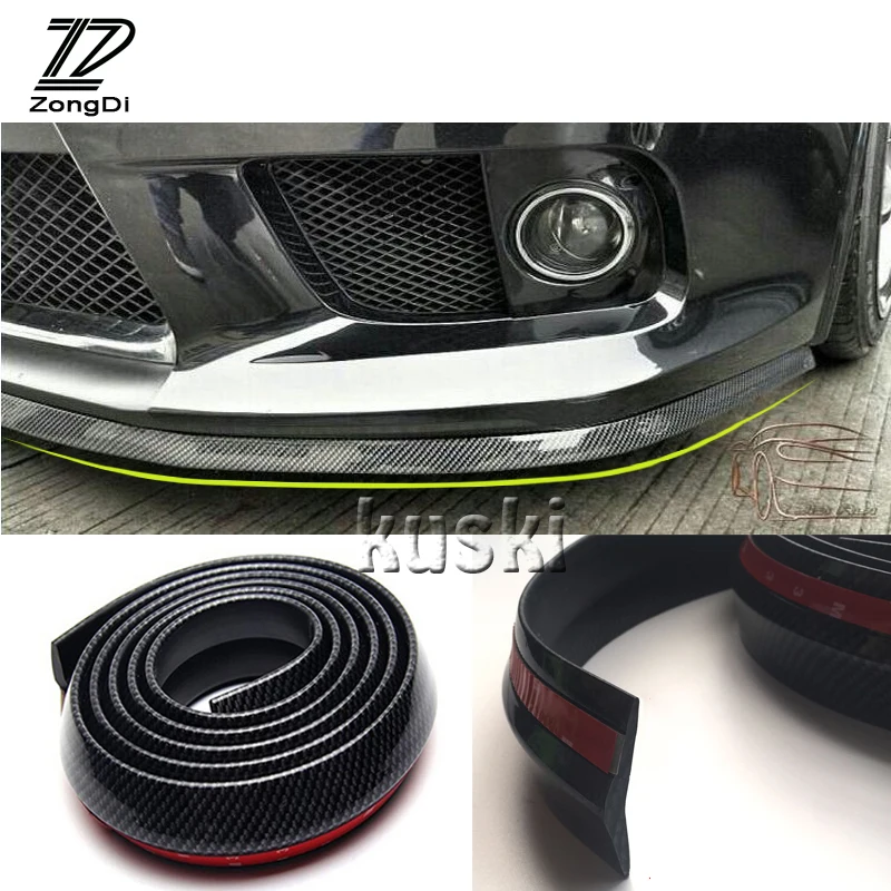 

ZD 2.5m Car Front Chin Spoiler Carbon Stickers For BMW e46 e39 e36 Audi a4 b6 a3 a6 c5 Renault duster Lada granta accessories