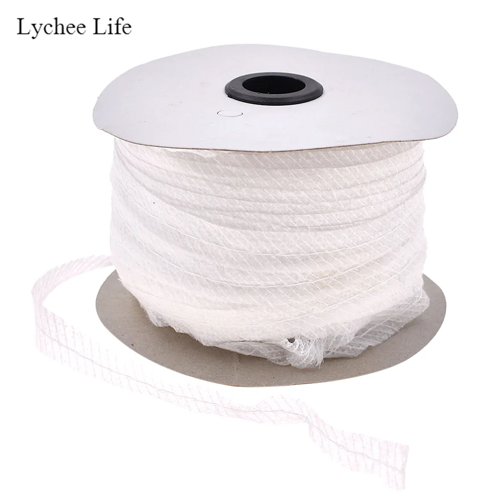 Lychee Life 100 Meters Non-woven Fabric Fusible Single Side Adhesive Tape Interlining Cloth Lining to Prevent Transformation