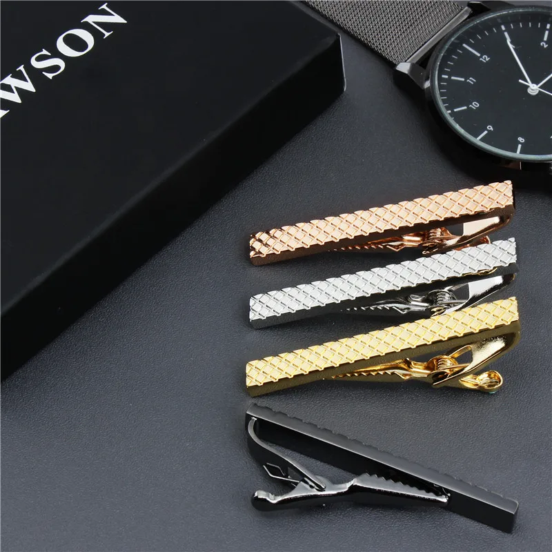 HAWSON 4pcs Set Tie Clip for Men - 2 Inch Flower Pattern Tie Clips for Men