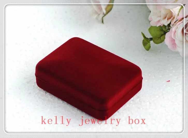 Wholesale 12pcs/Lot 8x6x3cm Dark Red Velvet Jewelry Box Favor Pendant Necklace Gift Box Earrings Jewelry Display Packaging Boxes