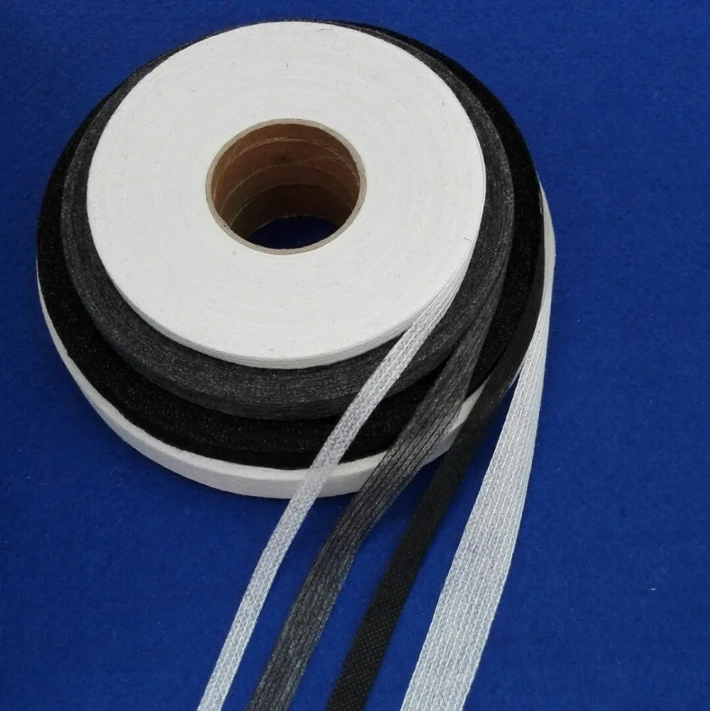 100 Meters Non-woven Fabric Fusible Single Side Adhesive Tape White or Black Interlining Cloth Lining to Prevent Transformation