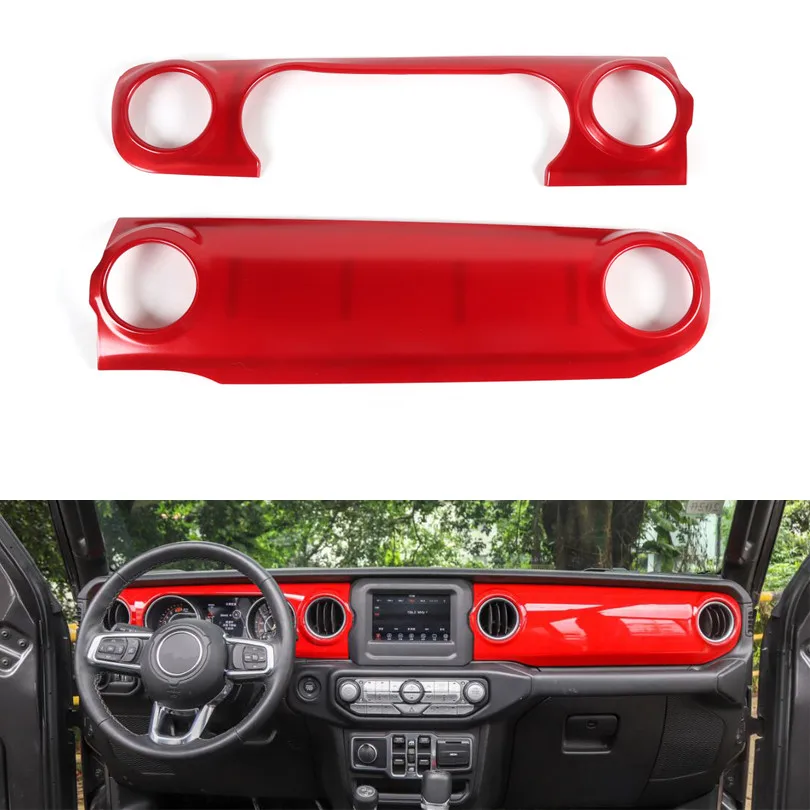 New Car Interior Accessories For Jeep Wrangler JL 2018+ Car Dashboard Central Console Panel Cover Trim Sticker ABS Car Styling