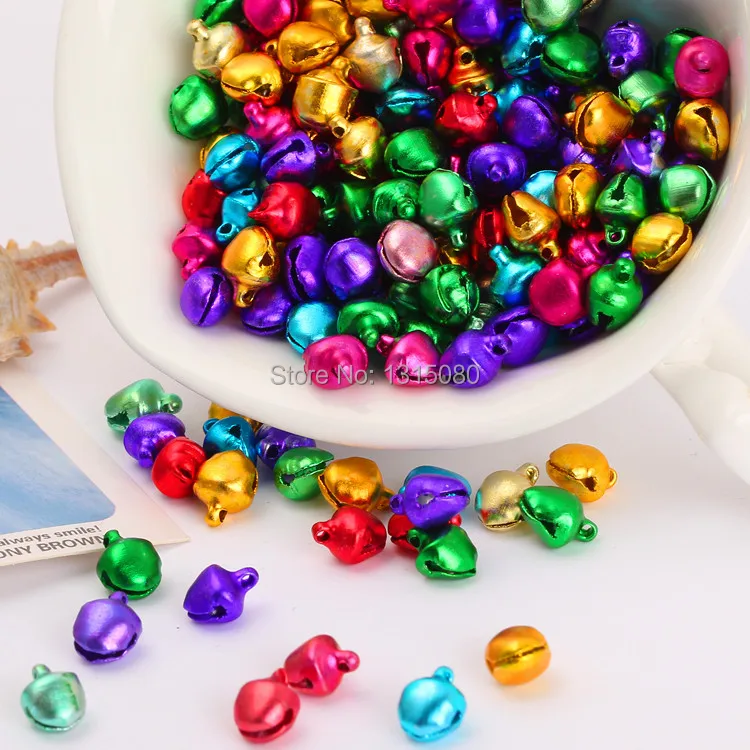 

8mm 12mm Jingle Bells Pendants Handing Christmas Ornaments Christmas Decorations Party For Finding Accessories Mixed color