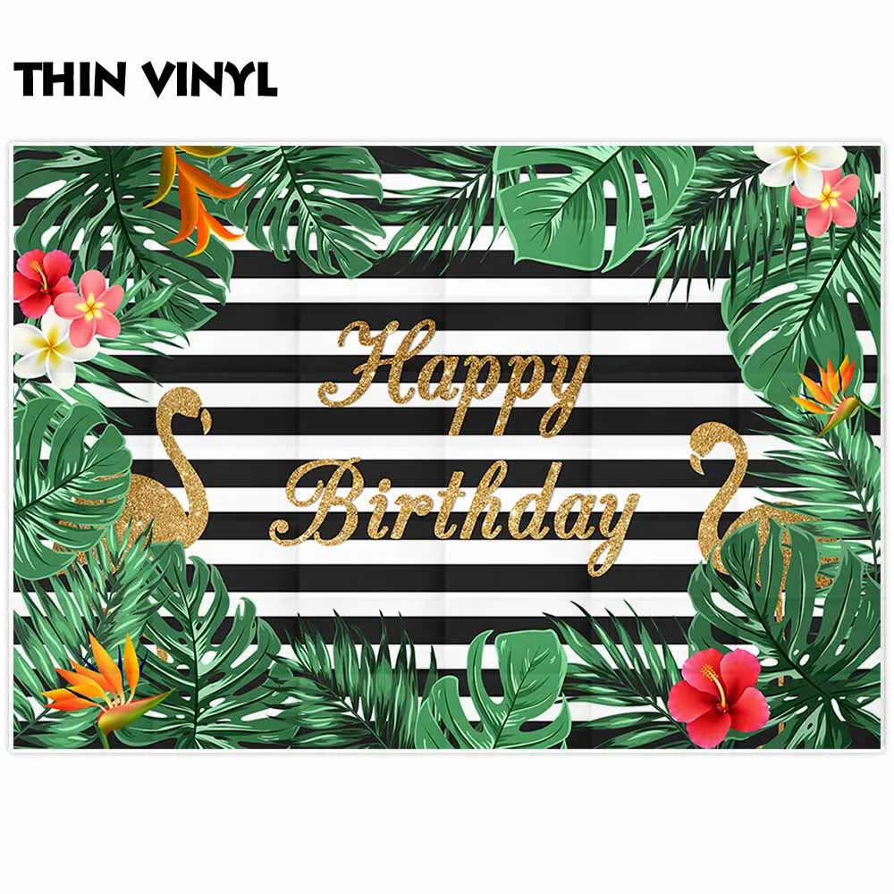 Allenjoy – arrière-plan de photographie flamant rose, décor de fête d'anniversaire d'été, fleurs et feuilles, décor de studio photo pour séance photo