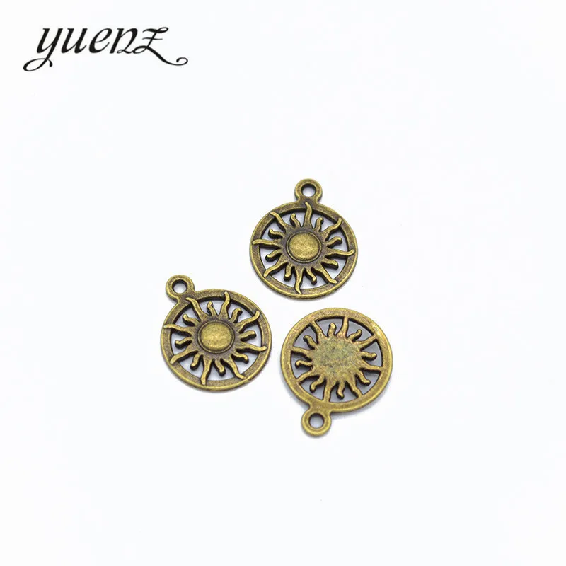 YuenZ 15pcs 2 Color Antique silver color sun Charms Pendants for Jewelry Making DIY Handmade Craft L213