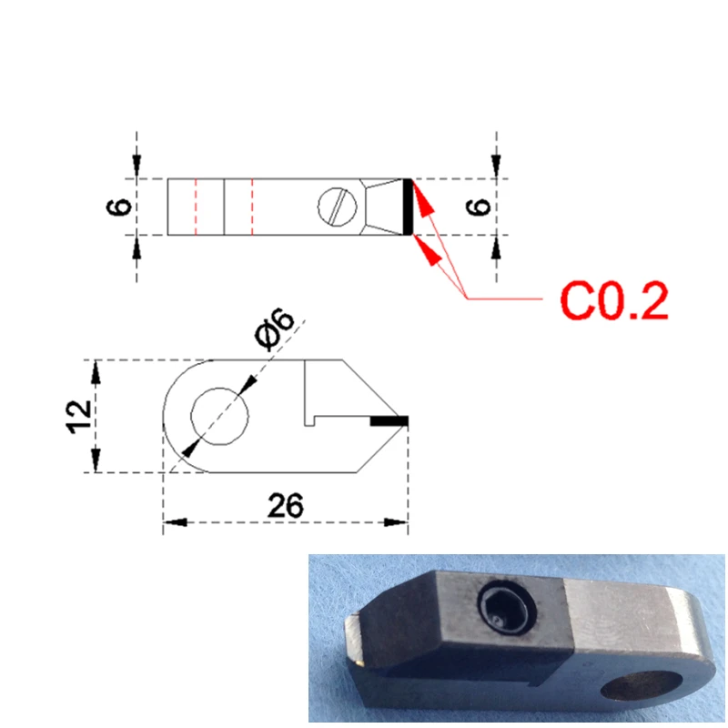 

6mm PCD Flat Shape with c0.2 edge Posalux Diamond Tools Jewellery Cutting Tool For Machine