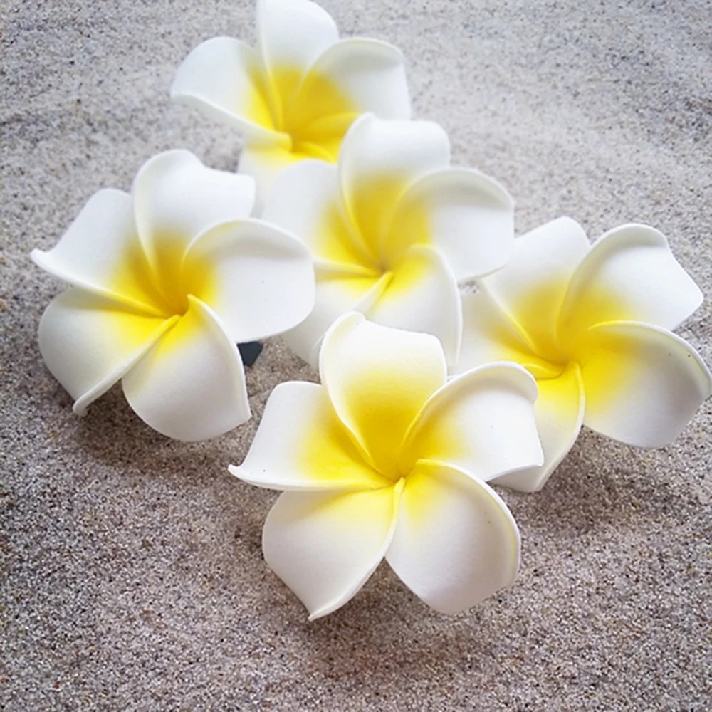 6Pcs Plumeria Flower Hair Clips for Women Girls Hairpins Egg Flower Barrette Hawaiian Wedding Party Bag Hat Accessories DropShip