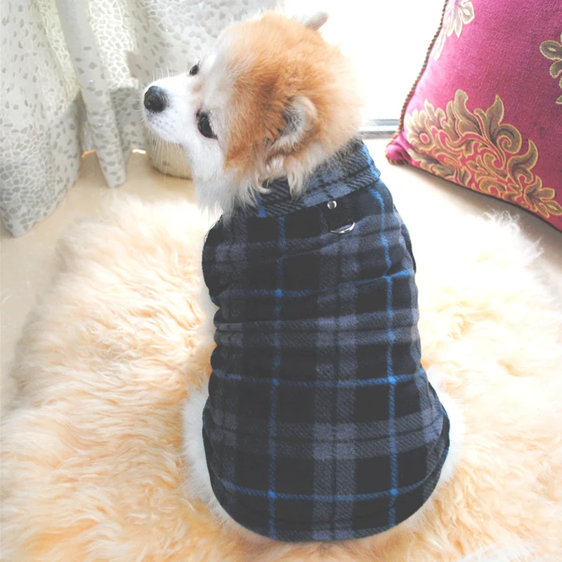 Warm Winter Dog Clothes Fleece Vest for Dog Puppy Fleece Clothing Soft Plaid Costume Doggy Autumn Winter Animal Pet Jacket 40