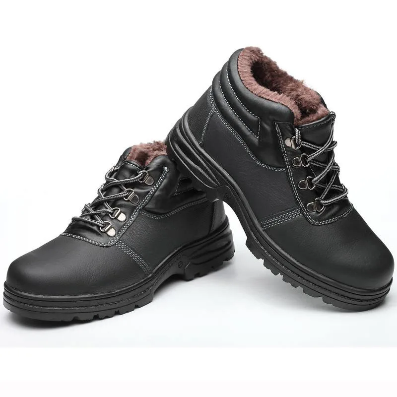 Safety Shoes Cap Steel Toe Safety Shoe Boots For Man Work Shoes Men Waterproof Size 12 Footwear Winter Wear-resistant GXZ010