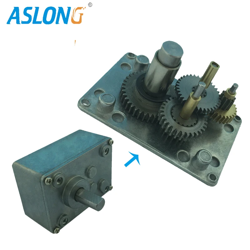 dual shaft right angle worm geared box double-axis gearbox reducer for speed-down reductor 6mm shaft to reduction motor A5840