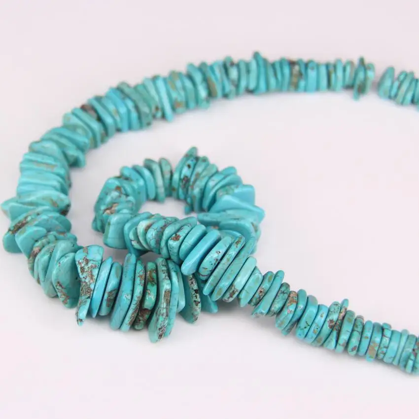 Approx 130pcs/strand,Freeform Spacer Heishi Light Blue Magnesite Beads Charm,Natural Howlite Slab Disc Beads