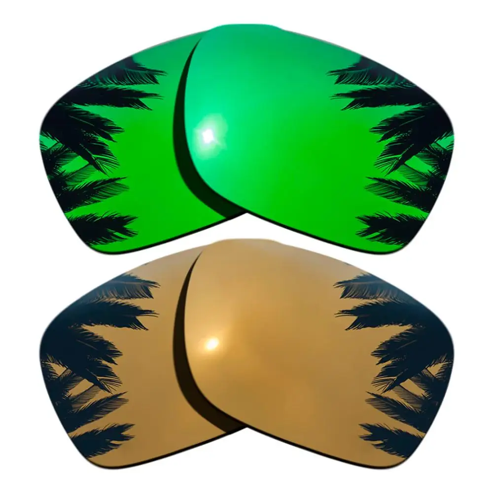 Green Mirrored&Bronze Gold Mirrored Polarized Replacement Lenses for-Oakley Holbrook Frame 100% UVA & UVB