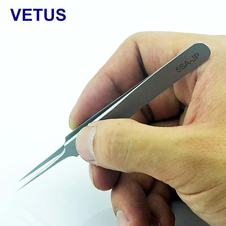 VETUS 5SA-JP Hyperfine High-Precision Non-Magnetic Anti-Acid Super hard Tweezers For Mobile Phone Tablet Watch Repair Forceps